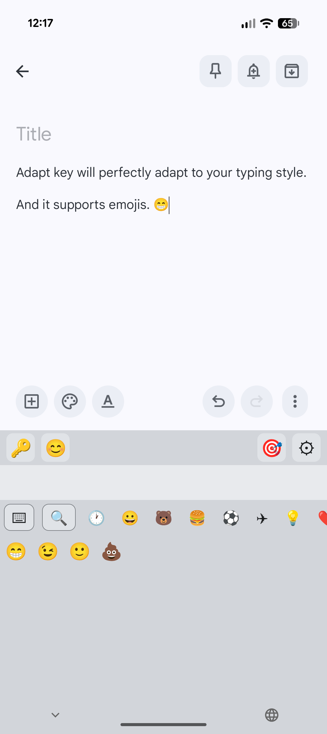 Screenshot of AdaptKey
