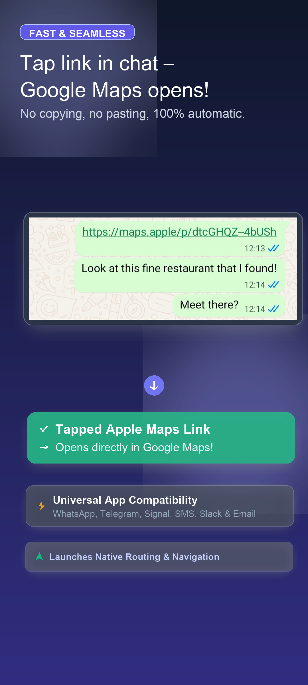 Screenshot of MapFlip - Apple to Google