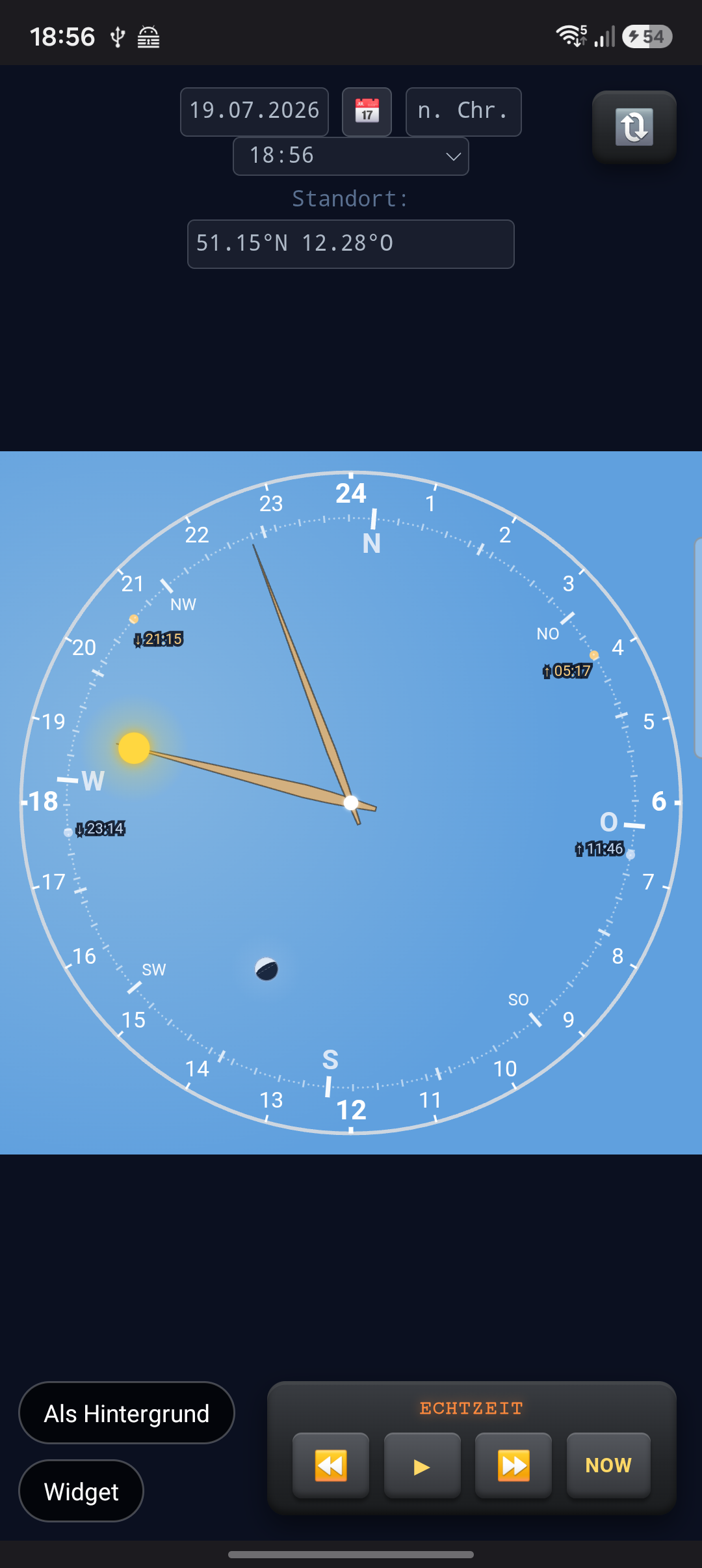 Screenshot of AstroClock
