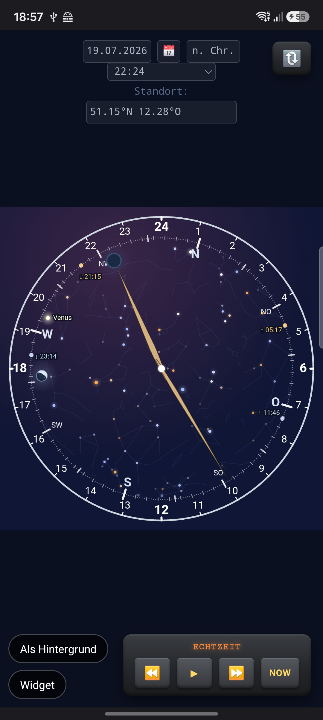 Screenshot of AstroClock