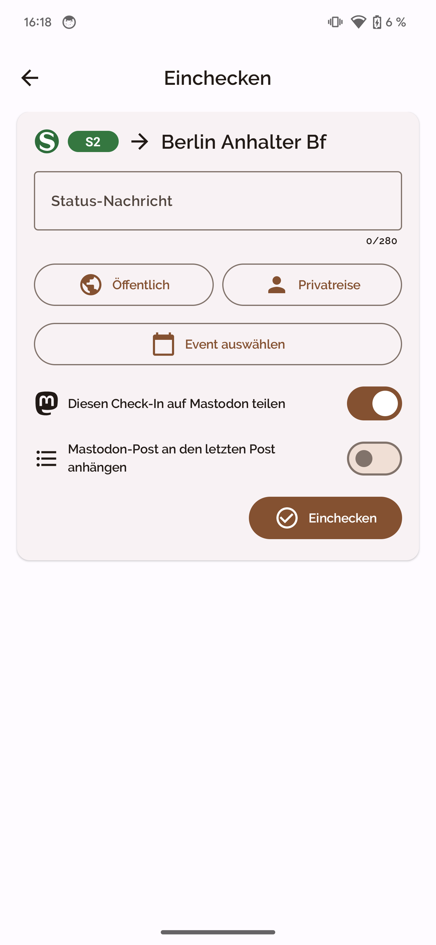 Screenshot of Träwelldroid