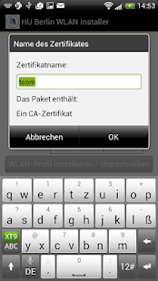 Screenshot of HU Berlin Wi-Fi Installer