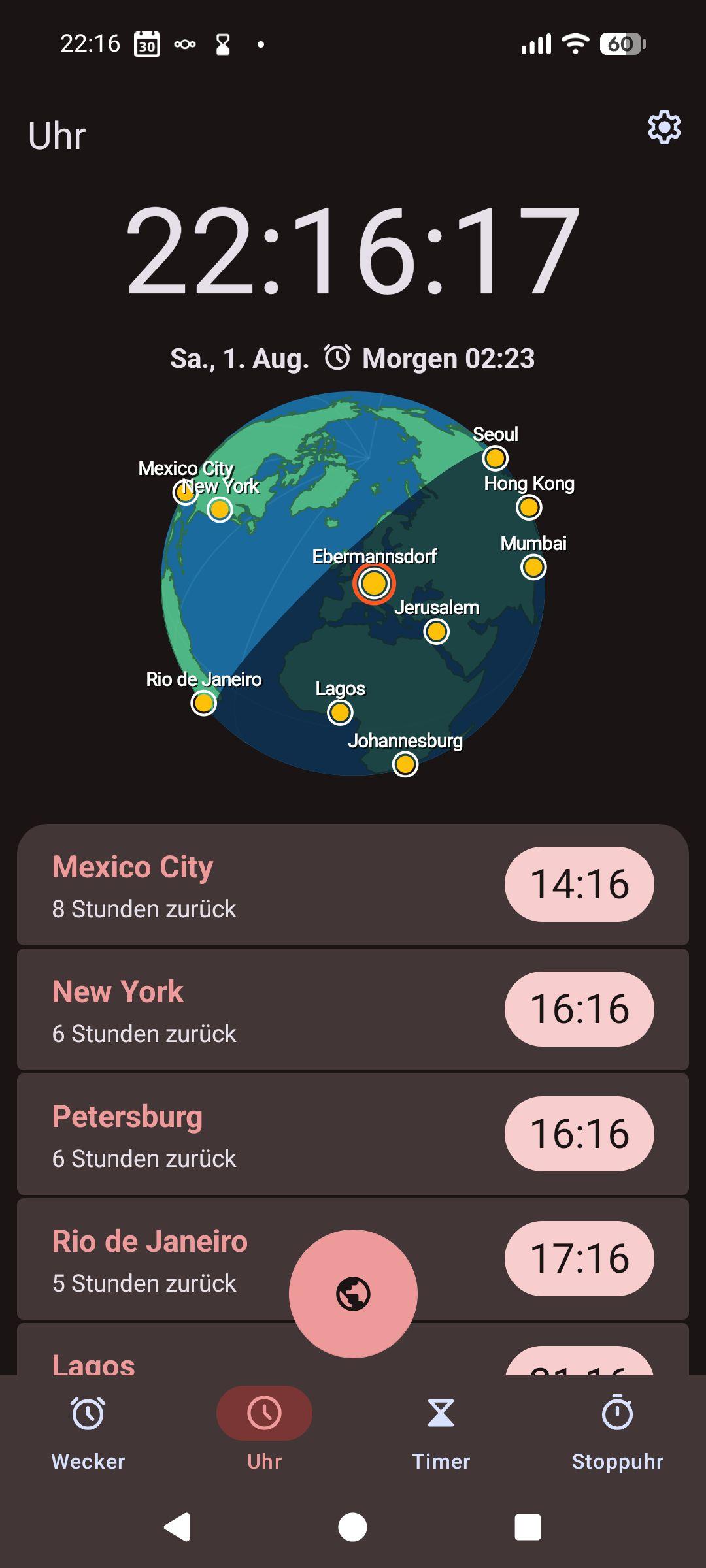 Screenshot of AlarmClock Deluxe (Wecker, Uhr, Timer, Stoppuhr)