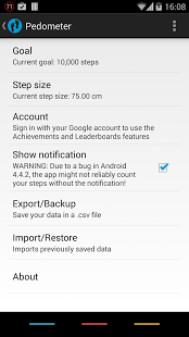 Screenshot of Pedometer