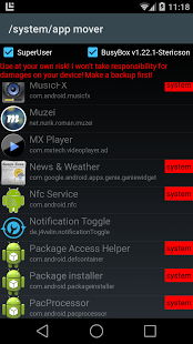 Screenshot of /system/app mover