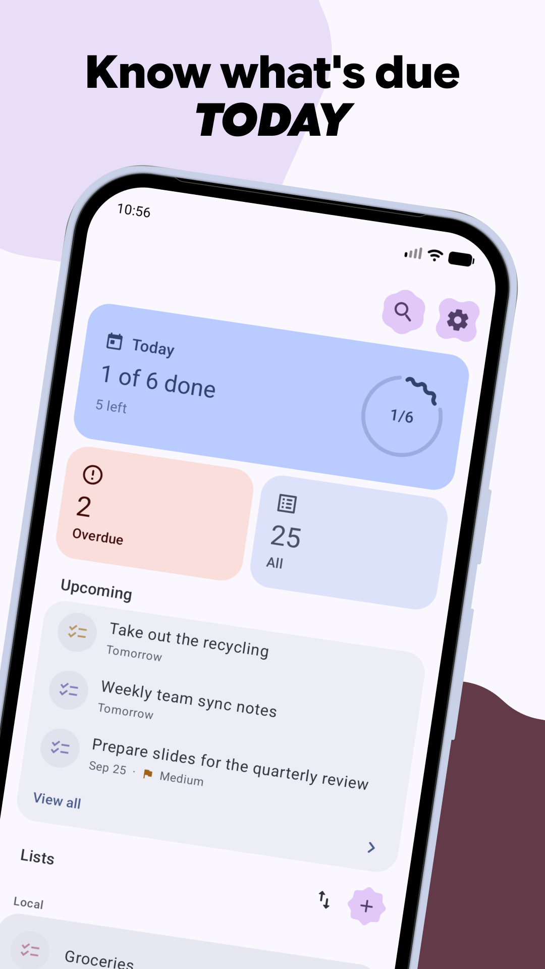 Screenshot of Agendula: Tasks
