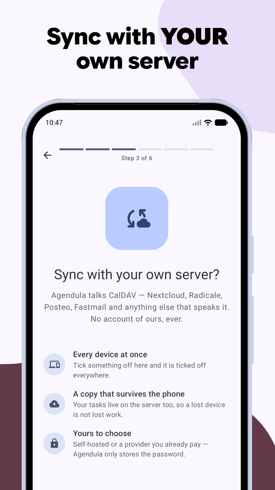 Screenshot of Agendula: Tasks