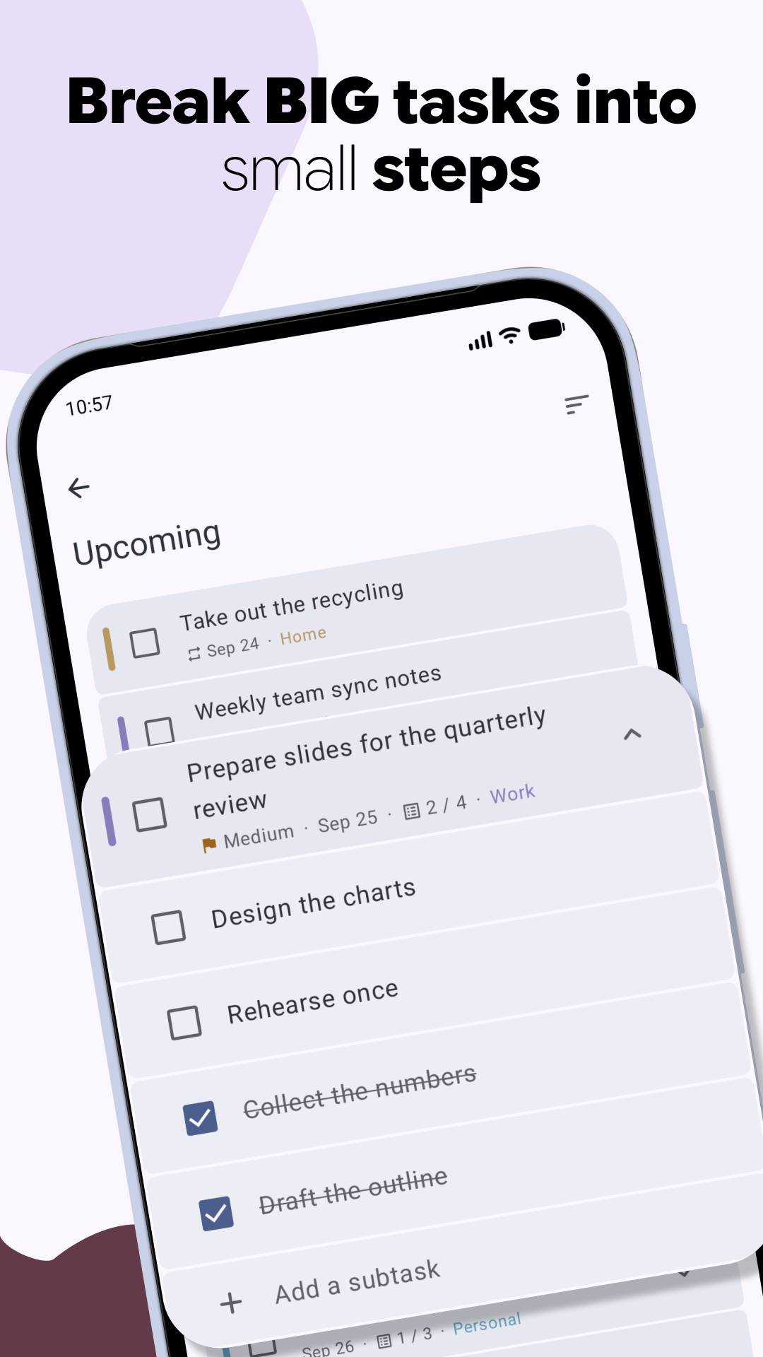 Screenshot of Agendula: Tasks