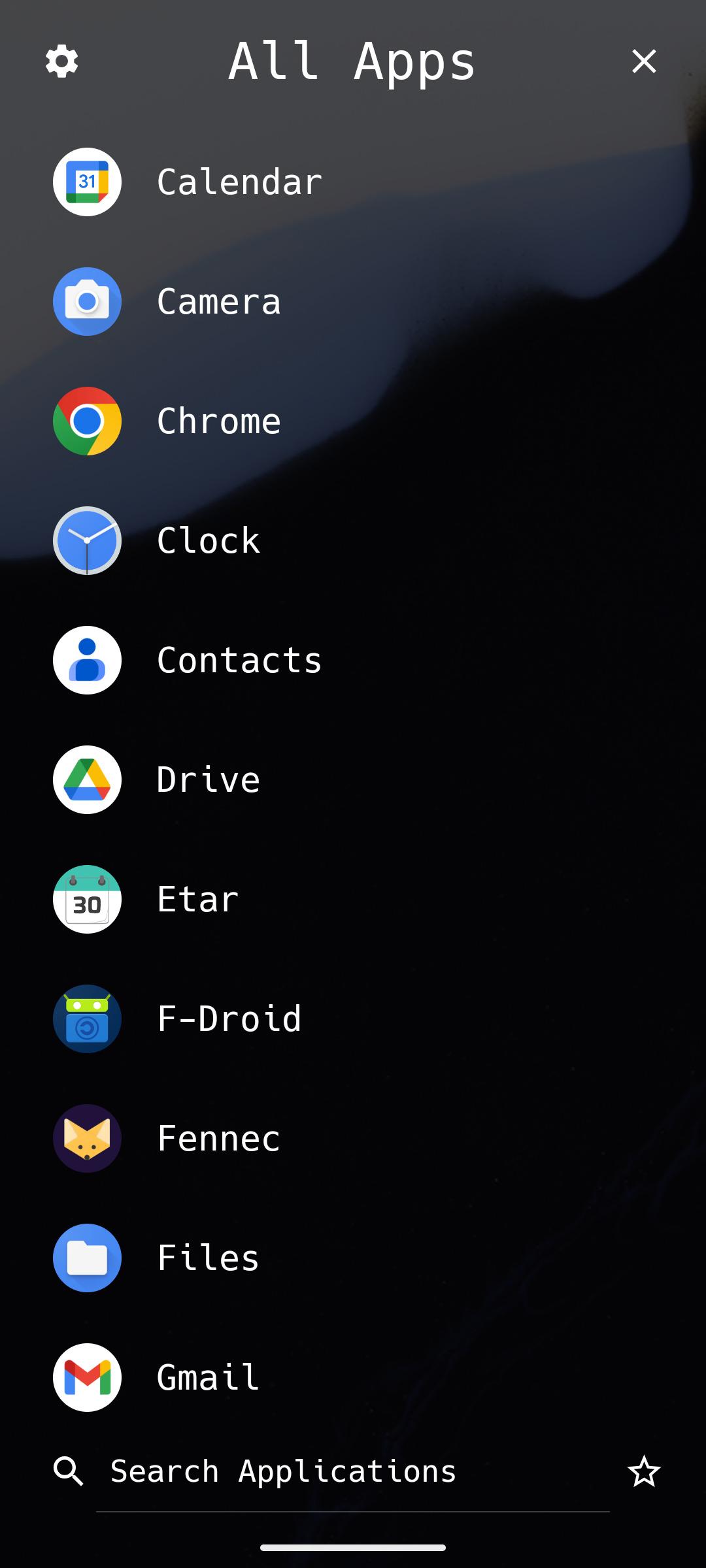 Screenshot of µLauncher