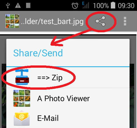 Screenshot of ToGoZip ('==> Zip')