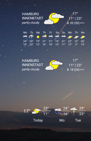 Screenshot of Tiny Weather Forecast Germany