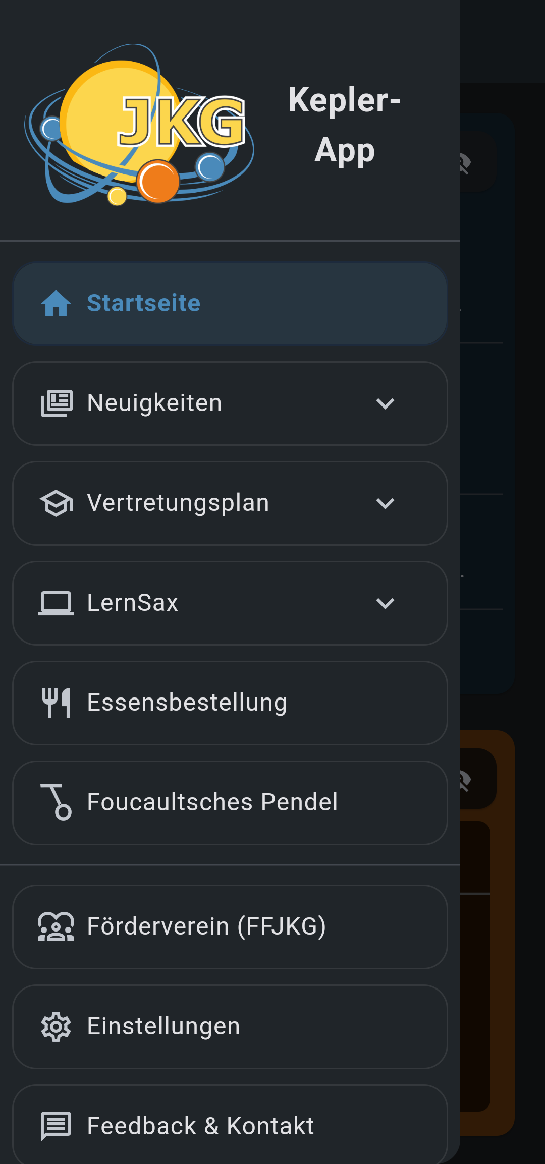 Screenshot of Kepler-App