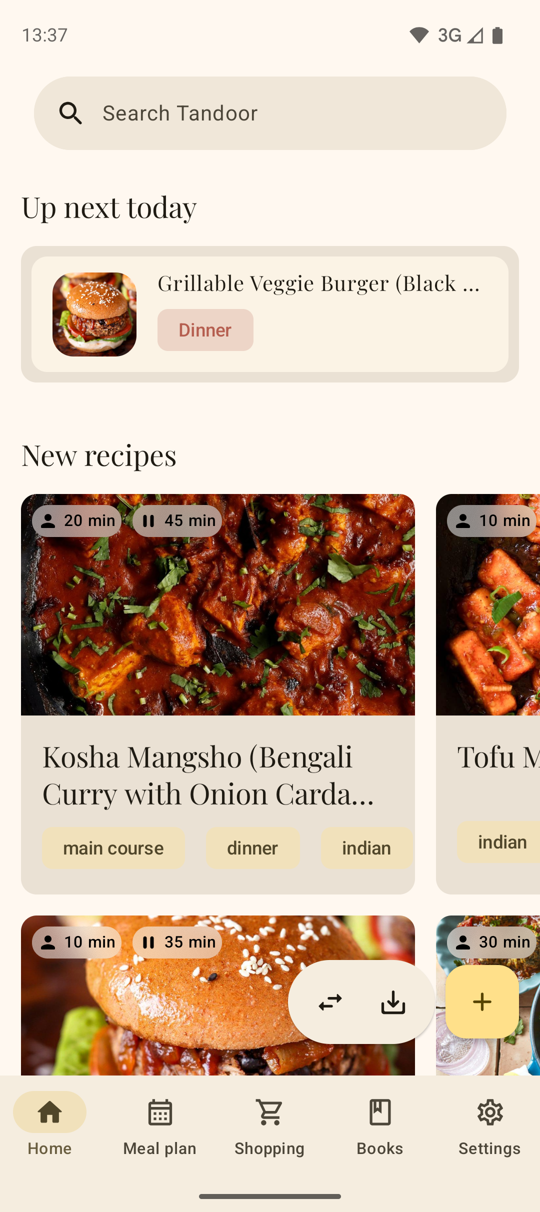 Screenshot of kitshn (for Tandoor)