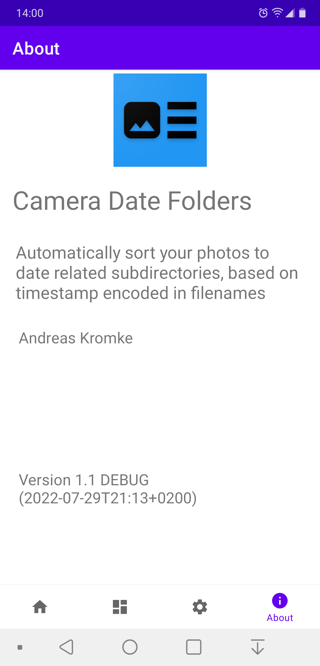 Screenshot of Camera Date Folders