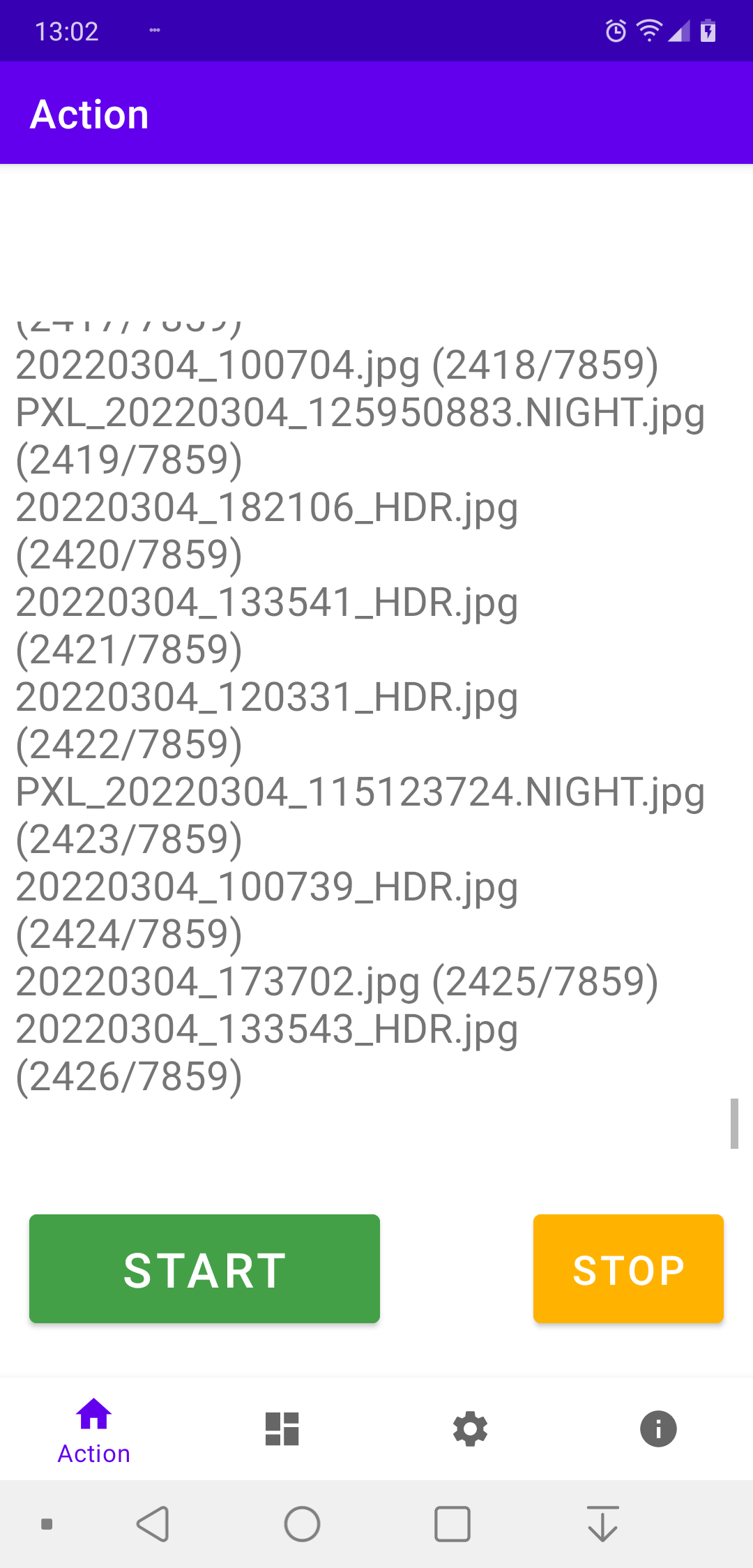 Screenshot of Camera Date Folders