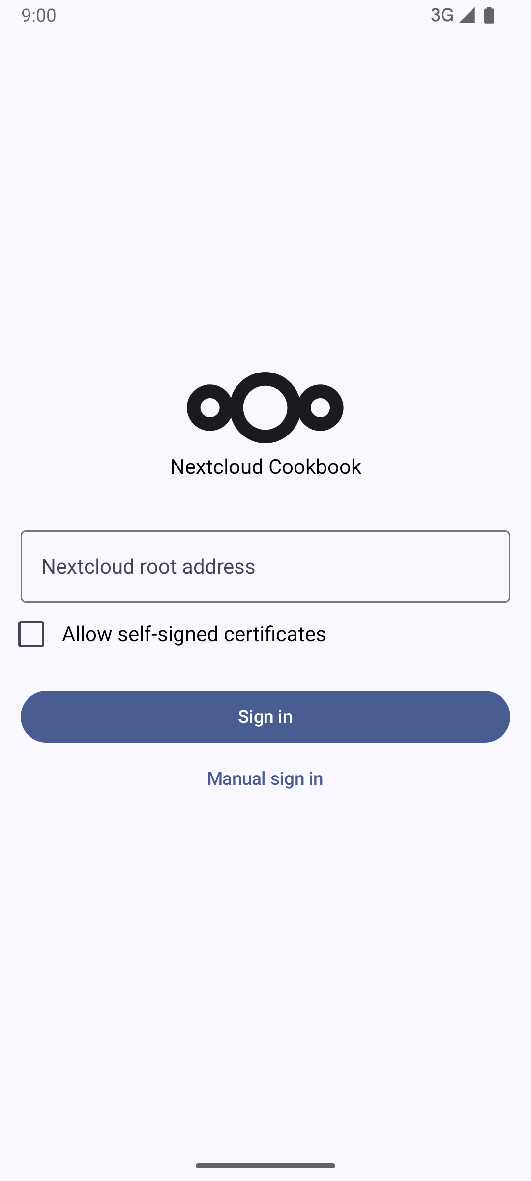 Screenshot of Nextcloud Cookbook