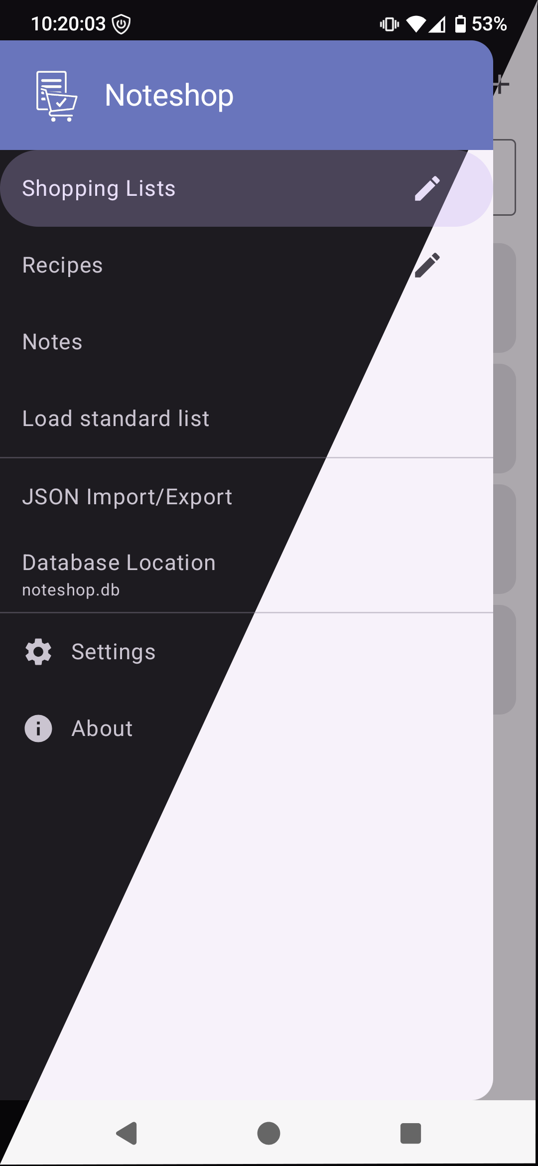 Screenshot of Noteshop