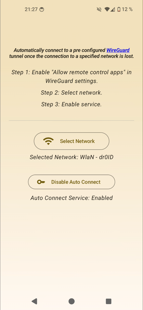 Screenshot of WG Auto Connect