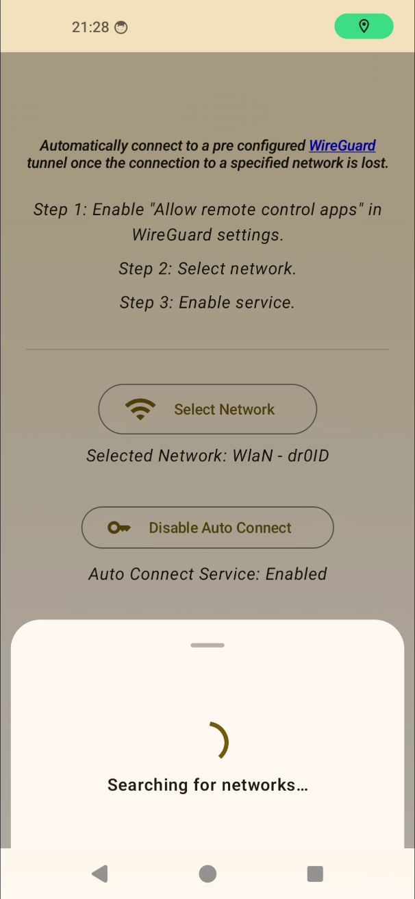 Screenshot of WG Auto Connect