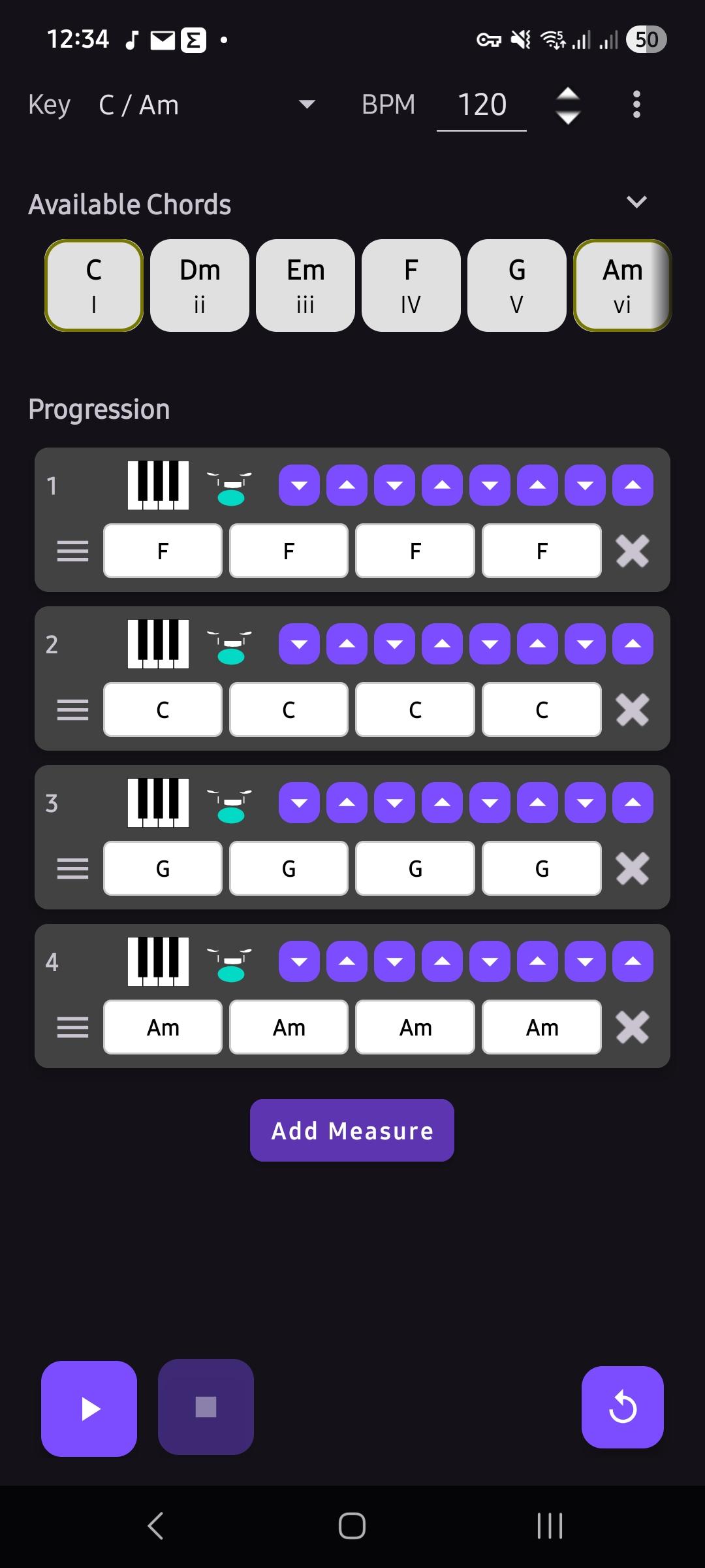 Screenshot of Chord Progression Helper
