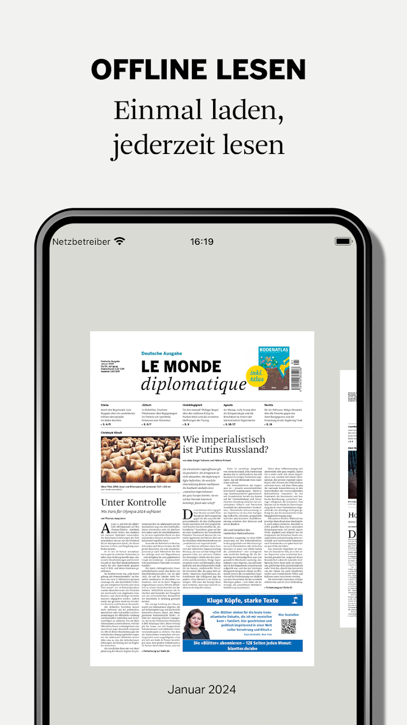 Screenshot of LMd - Le Monde diplomatique DE