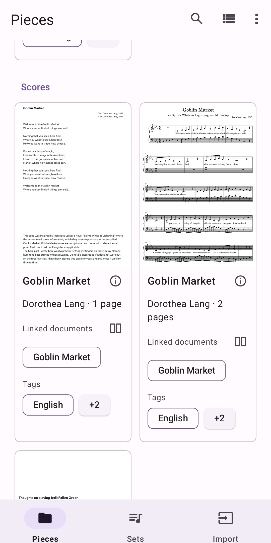 Screenshot of Notenkladde