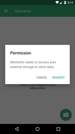 Screenshot of Memento