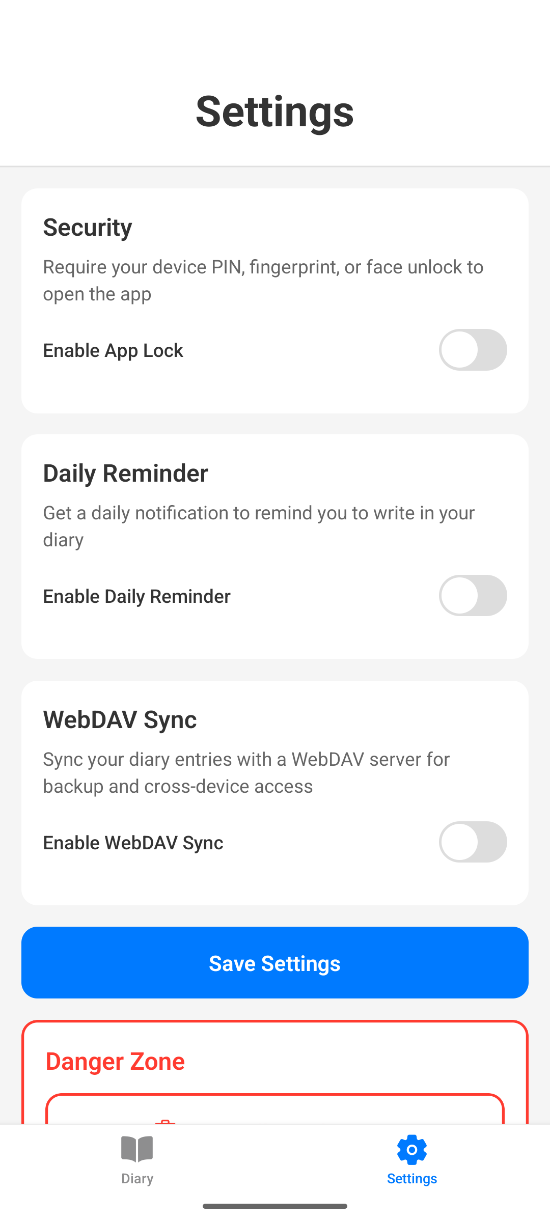 Screenshot of SimpleDay