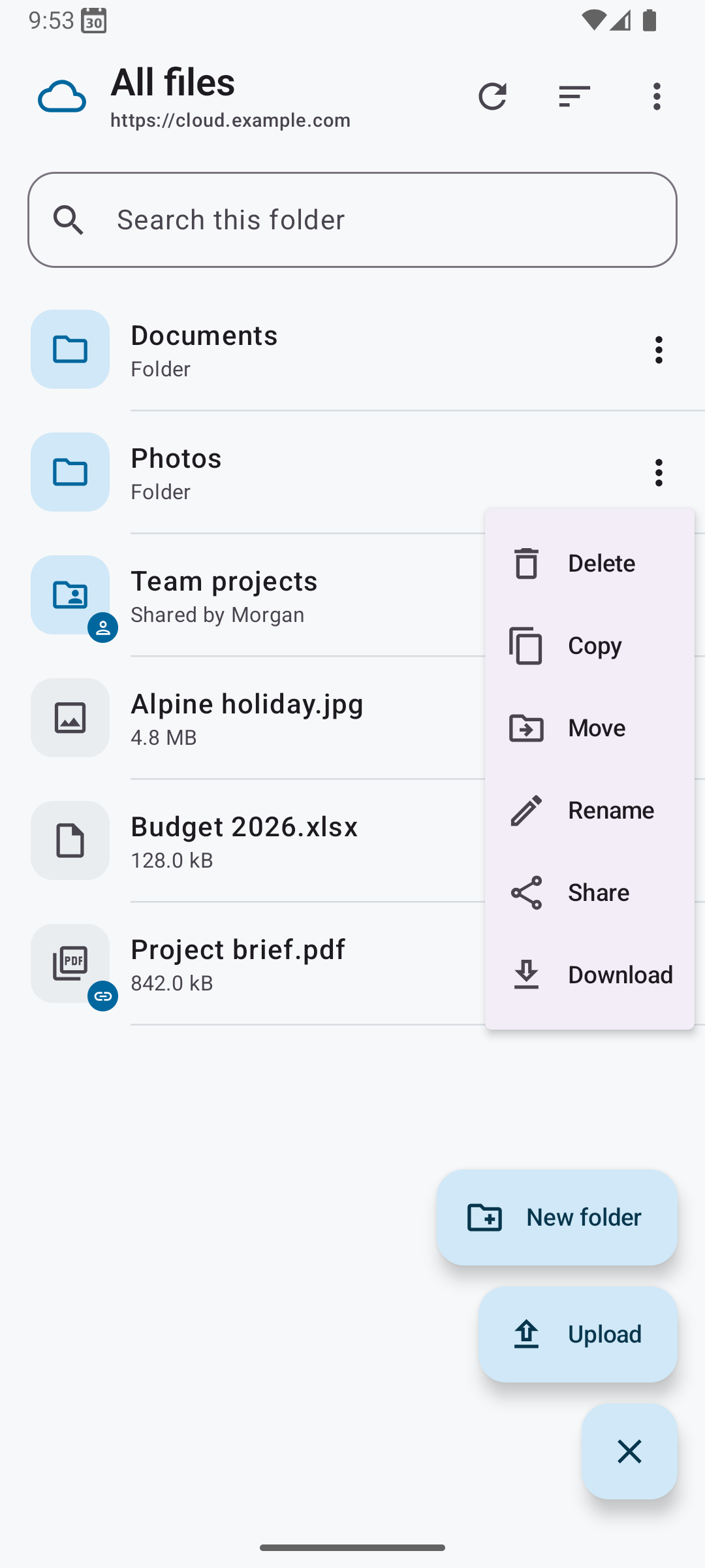Screenshot of Simple Nextcloud
