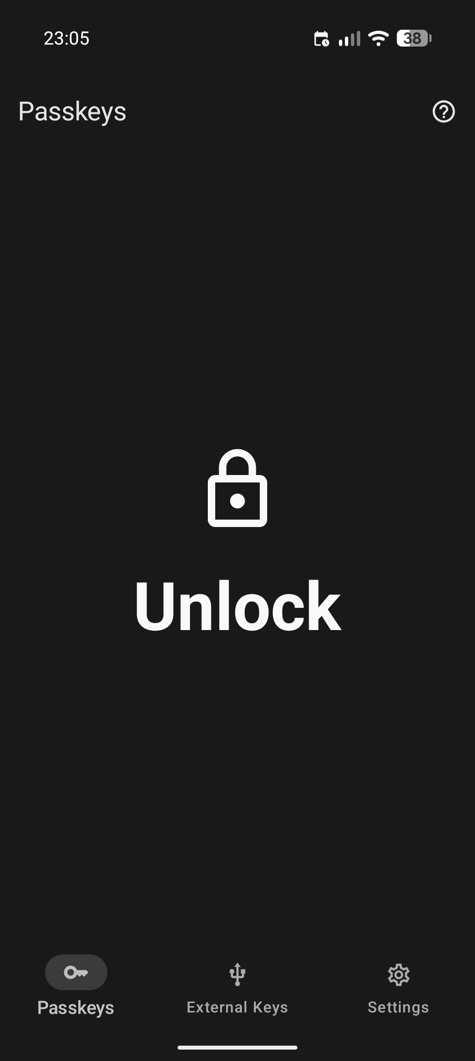 Screenshot of Open Passkey Authenticator