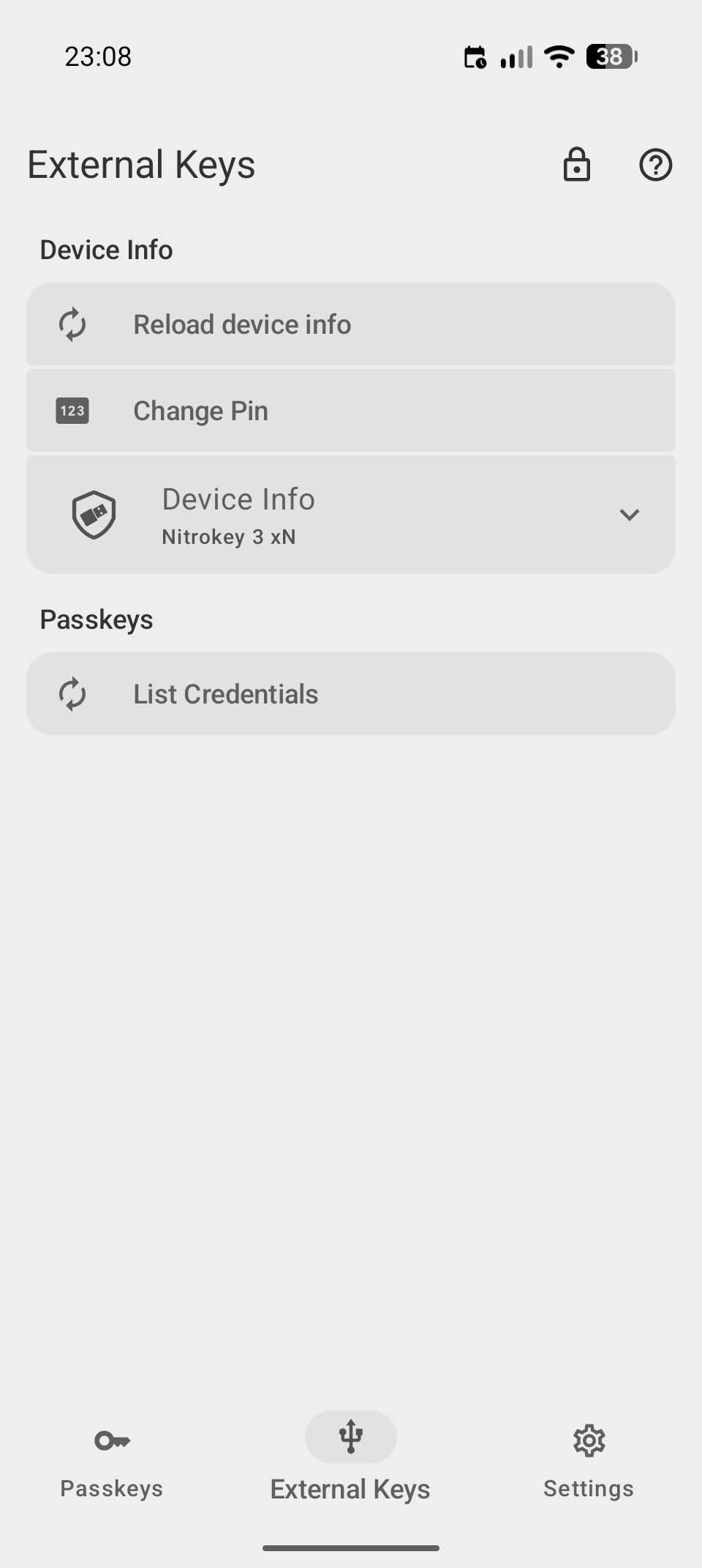 Screenshot of Open Passkey Authenticator