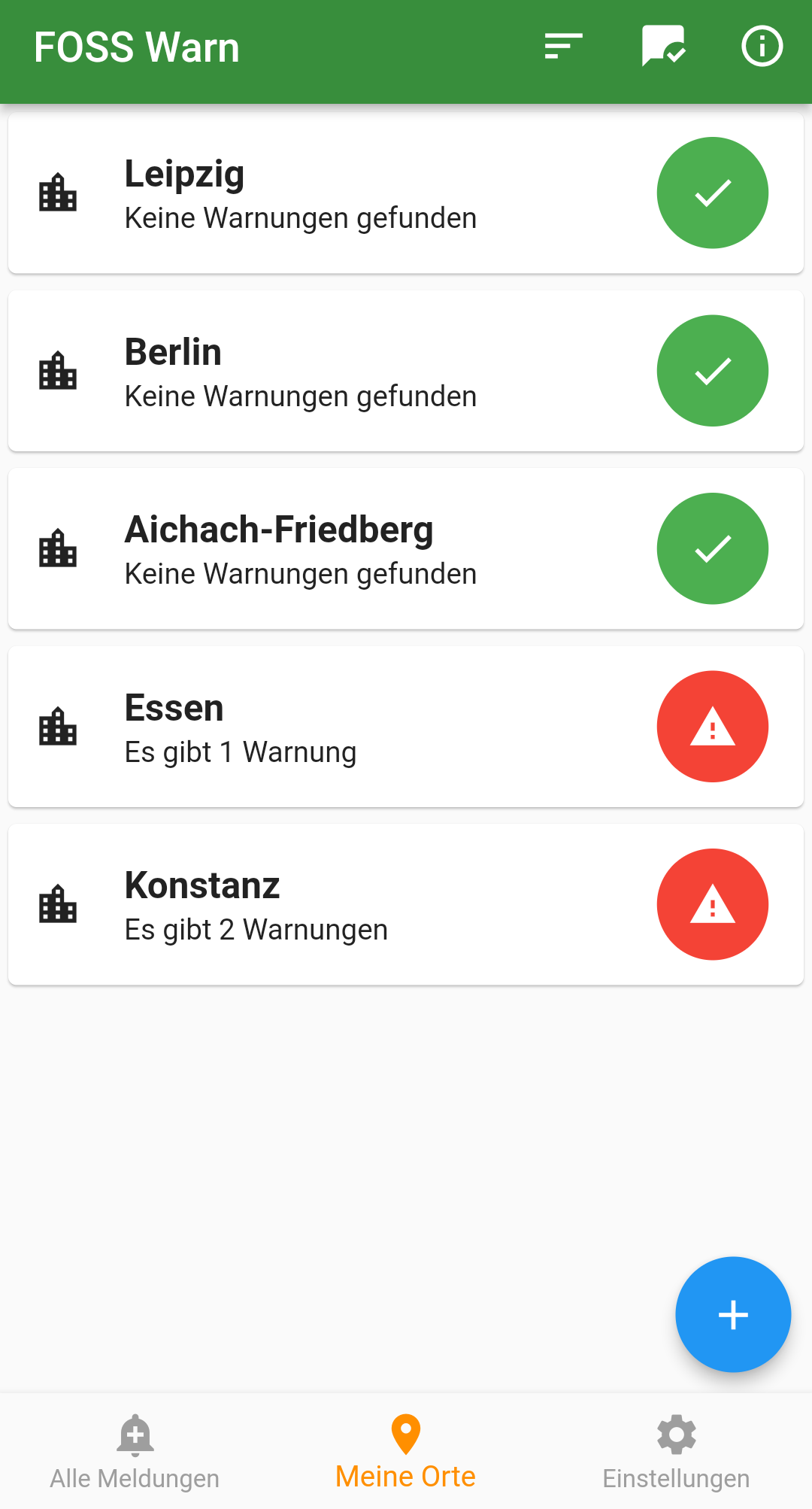Screenshot of FOSS Warn