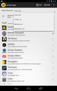 Screenshot of List My Apps
