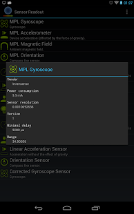 Screenshot of Sensor Readout