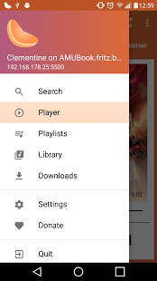 Screenshot of Clementine Remote