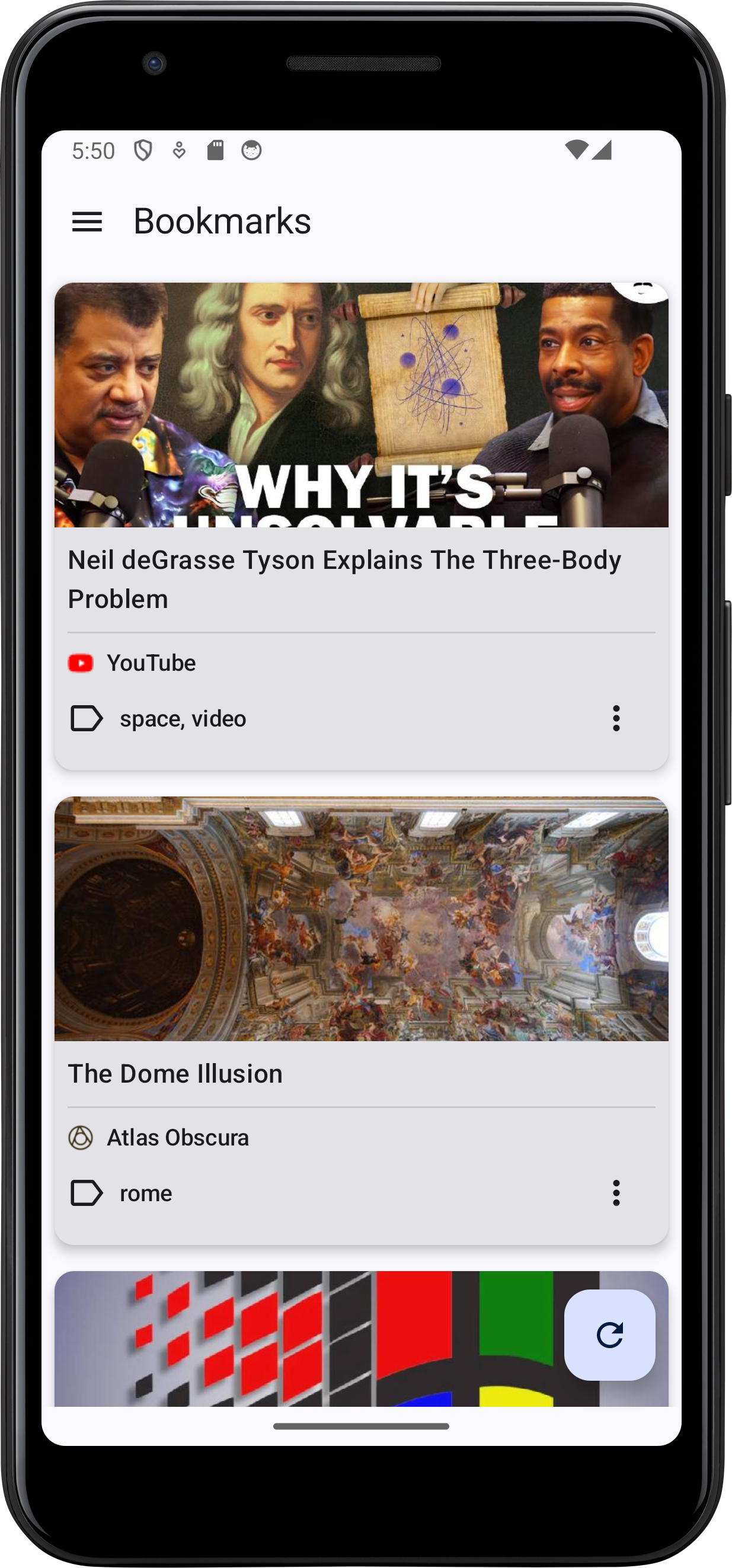 Screenshot of Readeck App