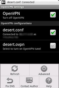 Screenshot of OpenVPN Settings