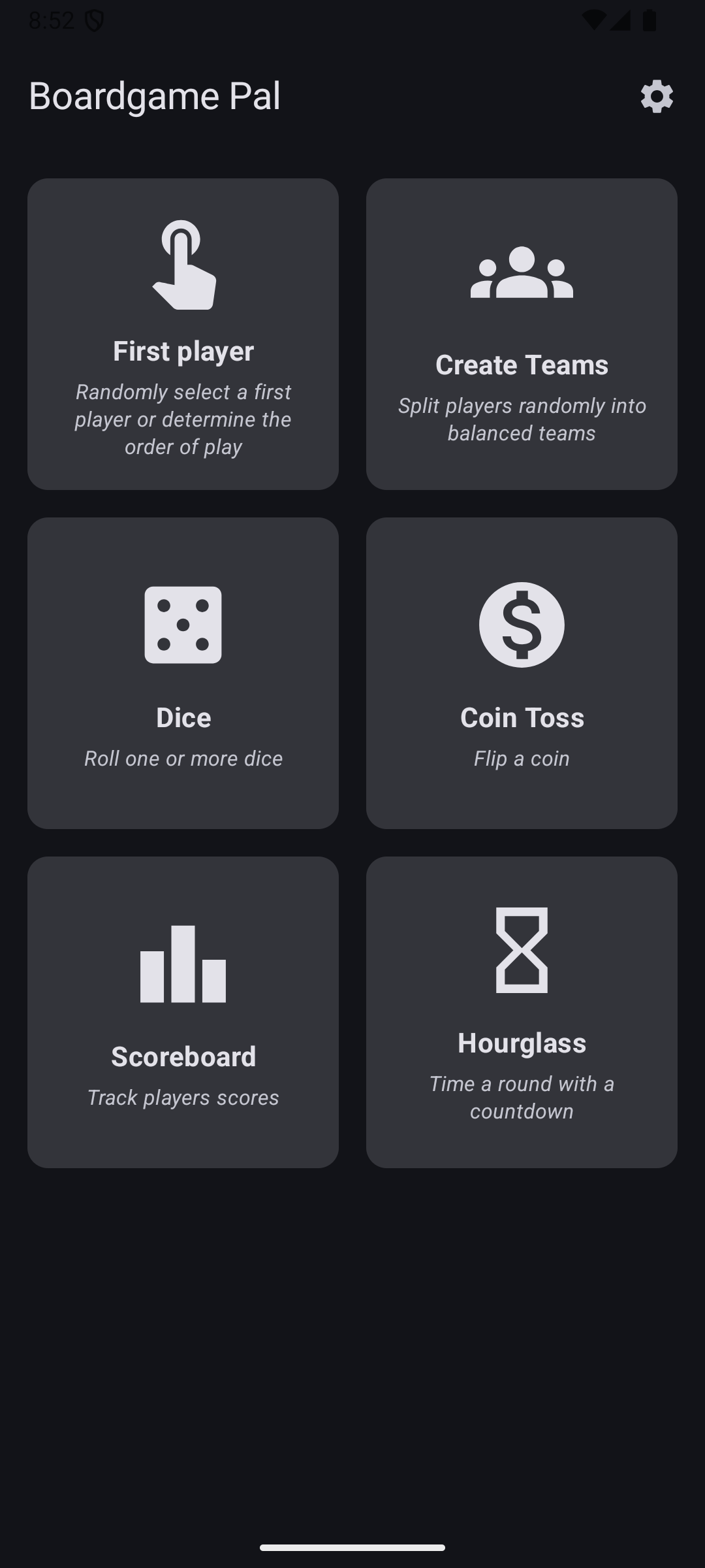 Screenshot of Boardgame Pal