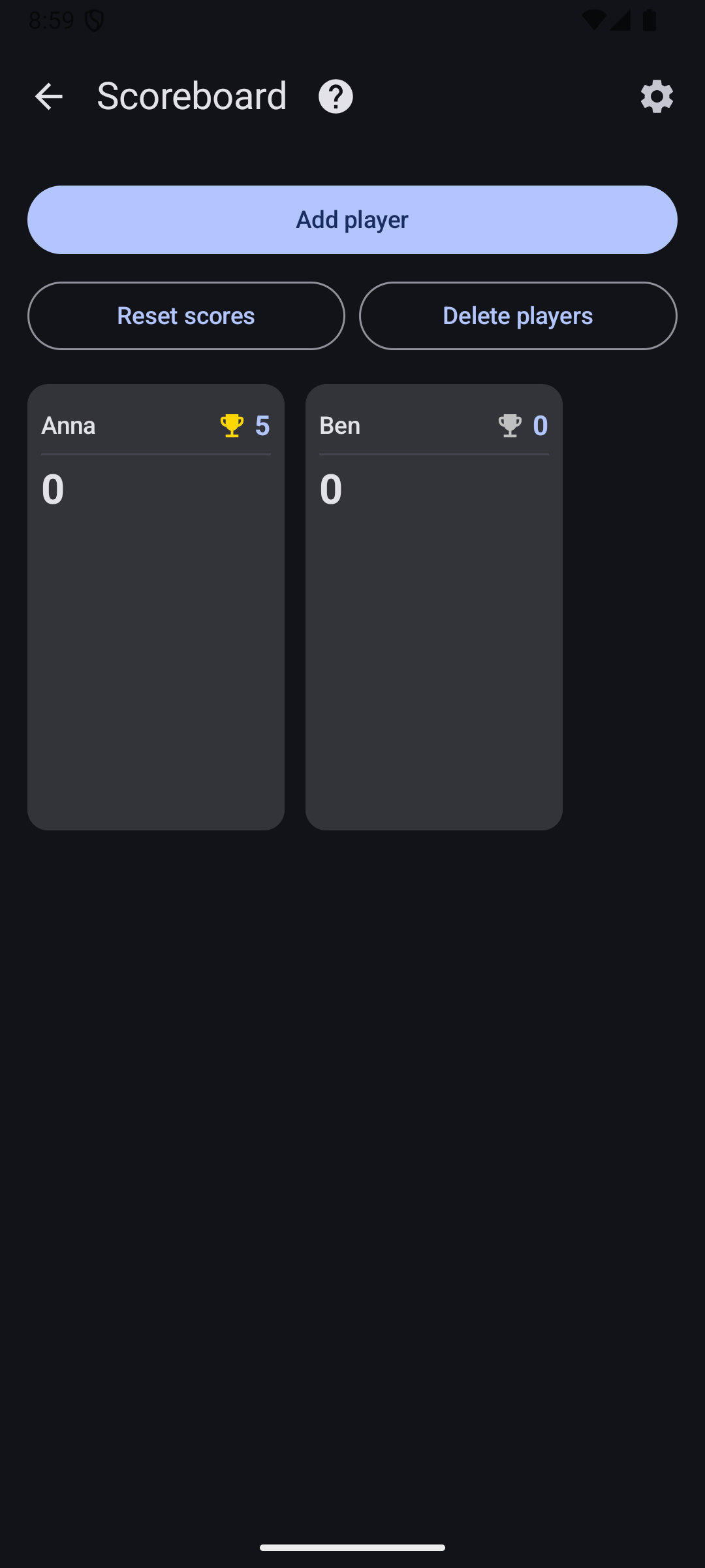 Screenshot of Boardgame Pal