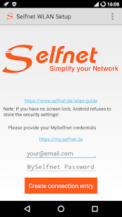 Screenshot of Selfnet WIFI-Setup