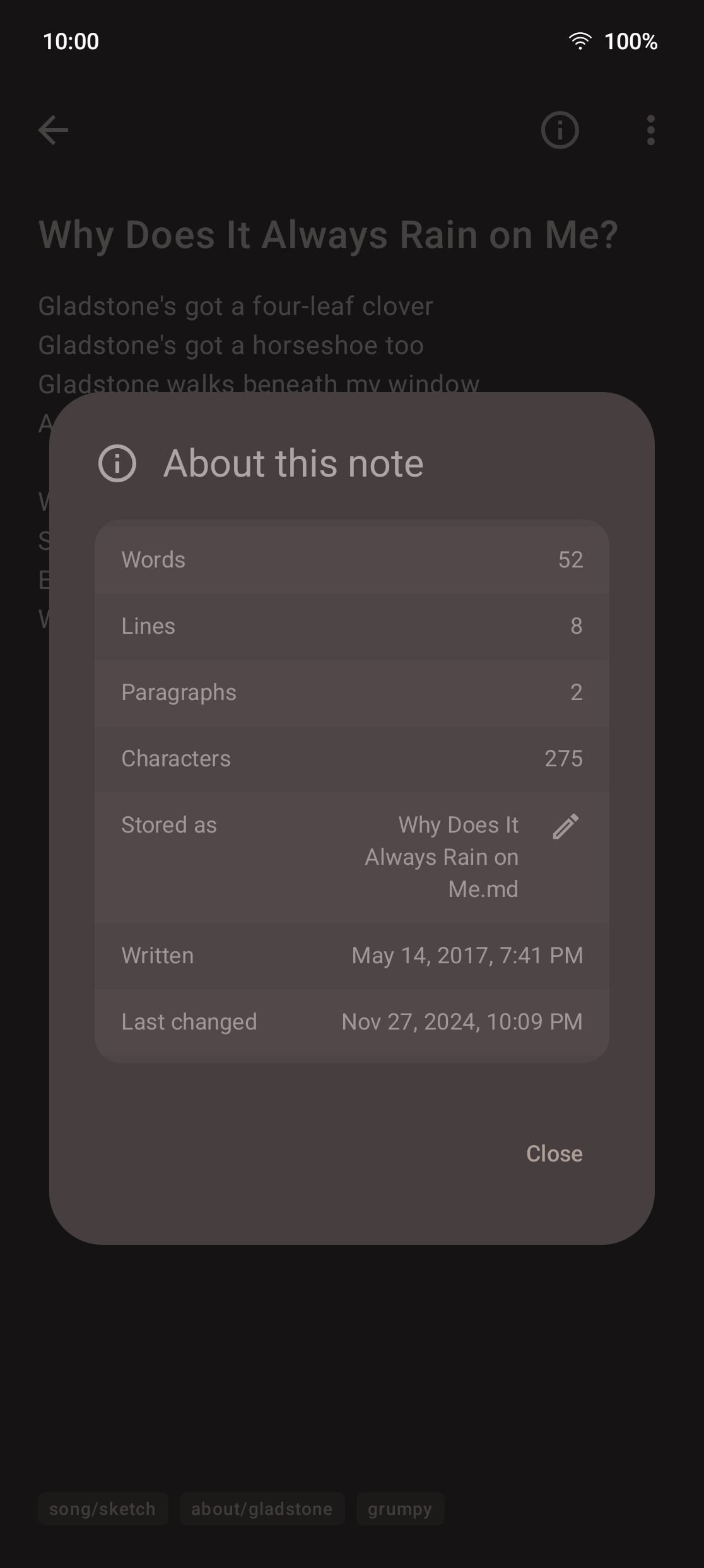 Screenshot of Pocket Prose