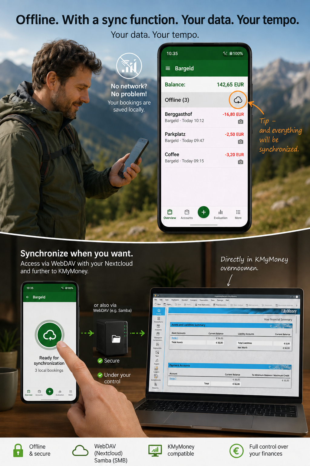Screenshot of KMySync