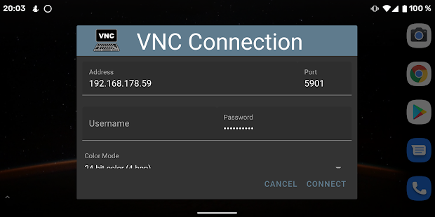 Screenshot of TSVNC