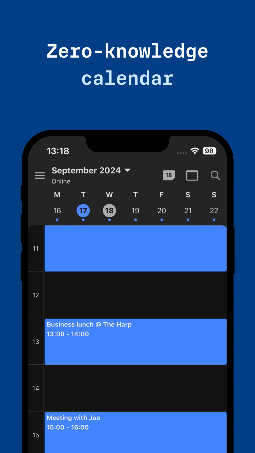 Screenshot of Tuta Calendar