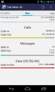Screenshot of Call Meter 3G