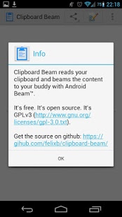 Screenshot of Clipboard Beam