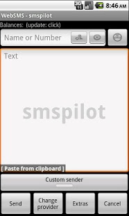 Screenshot of WebSMS Connector: smspilot.ru