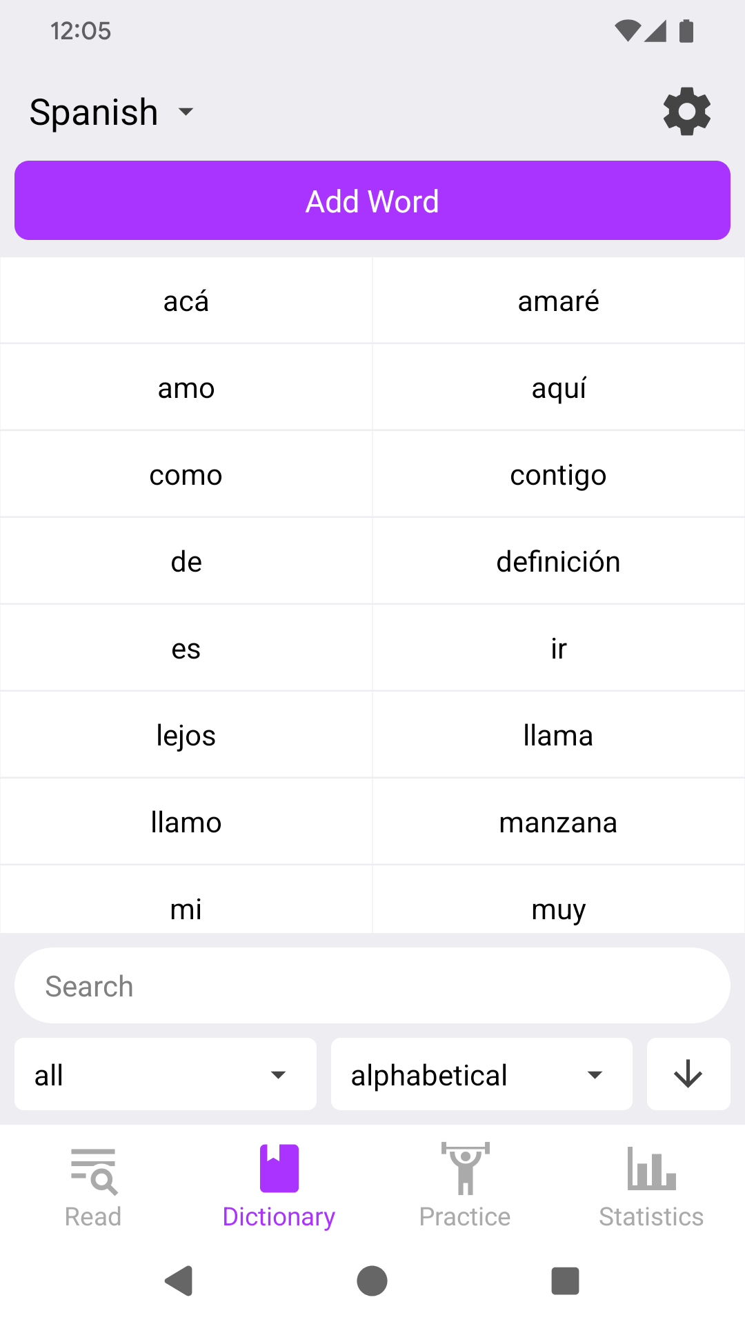 Screenshot of Language Dex