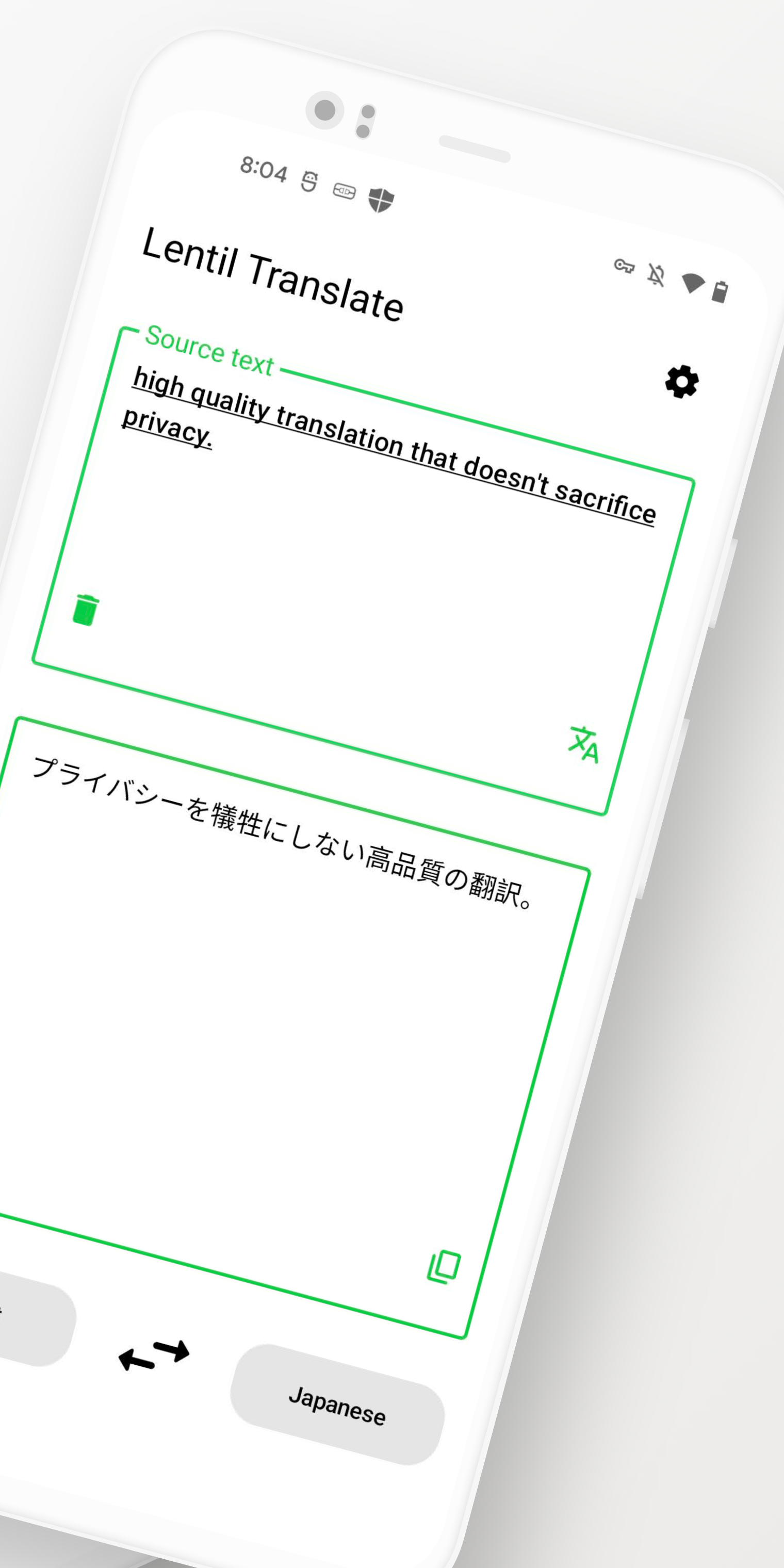 Screenshot of Lentil Translate