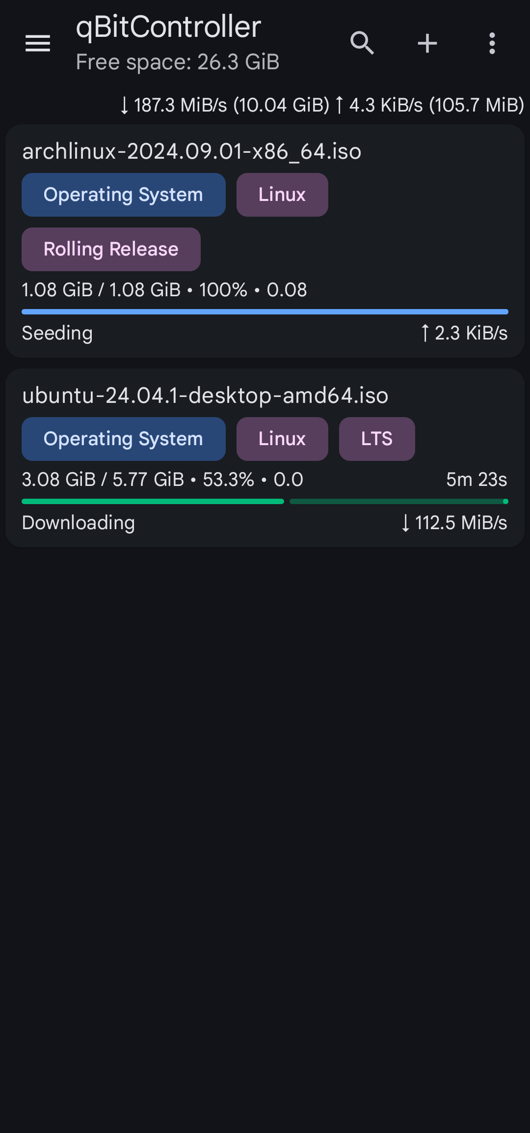 Screenshot of qBitController